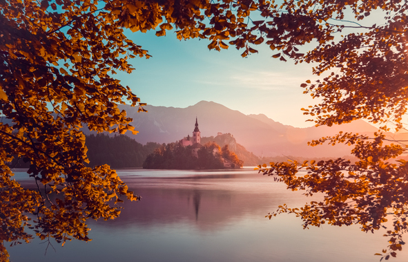 Lake Bled in Autumn colors