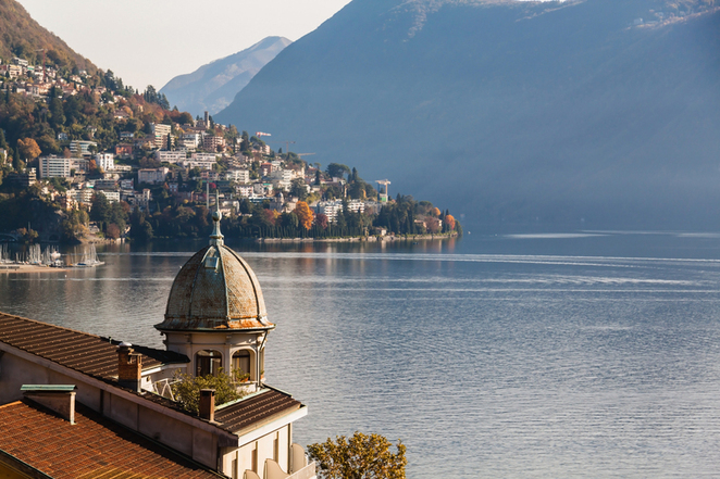 Lugano in Switzerland in Autumn colors