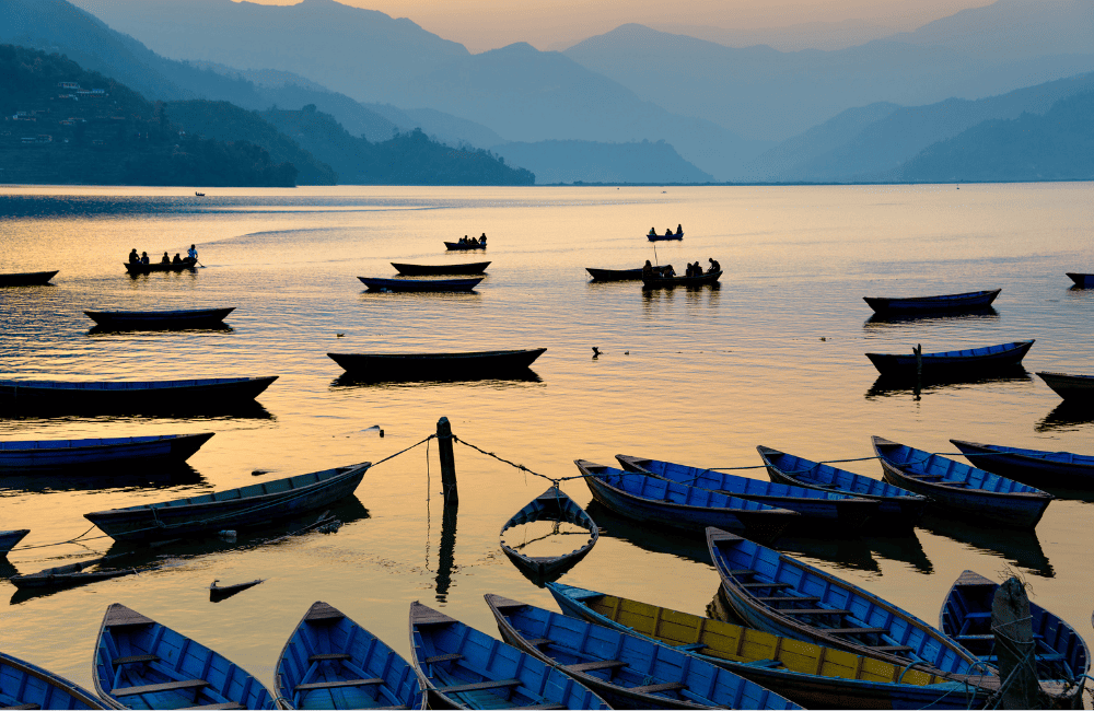 Phewa Lake in Pkhara, Nepal